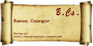 Banos Csongor névjegykártya